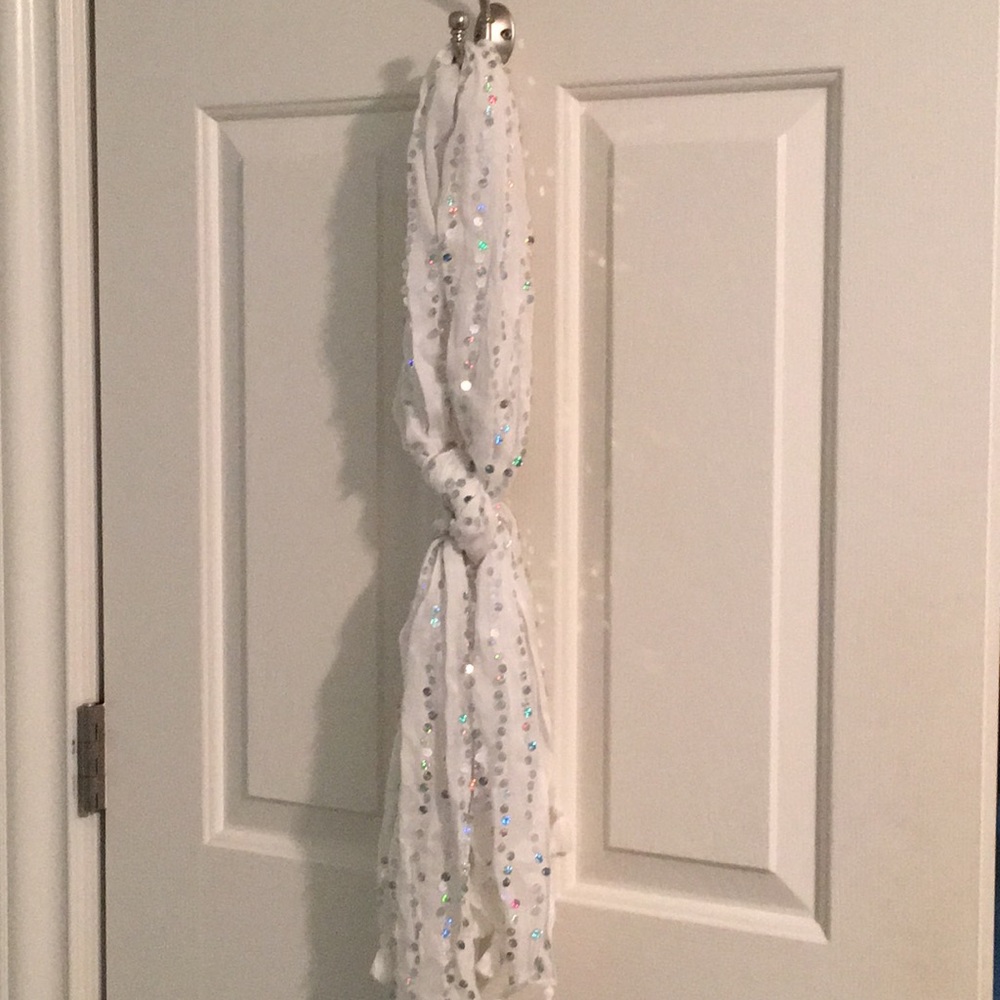 White sequined scarf